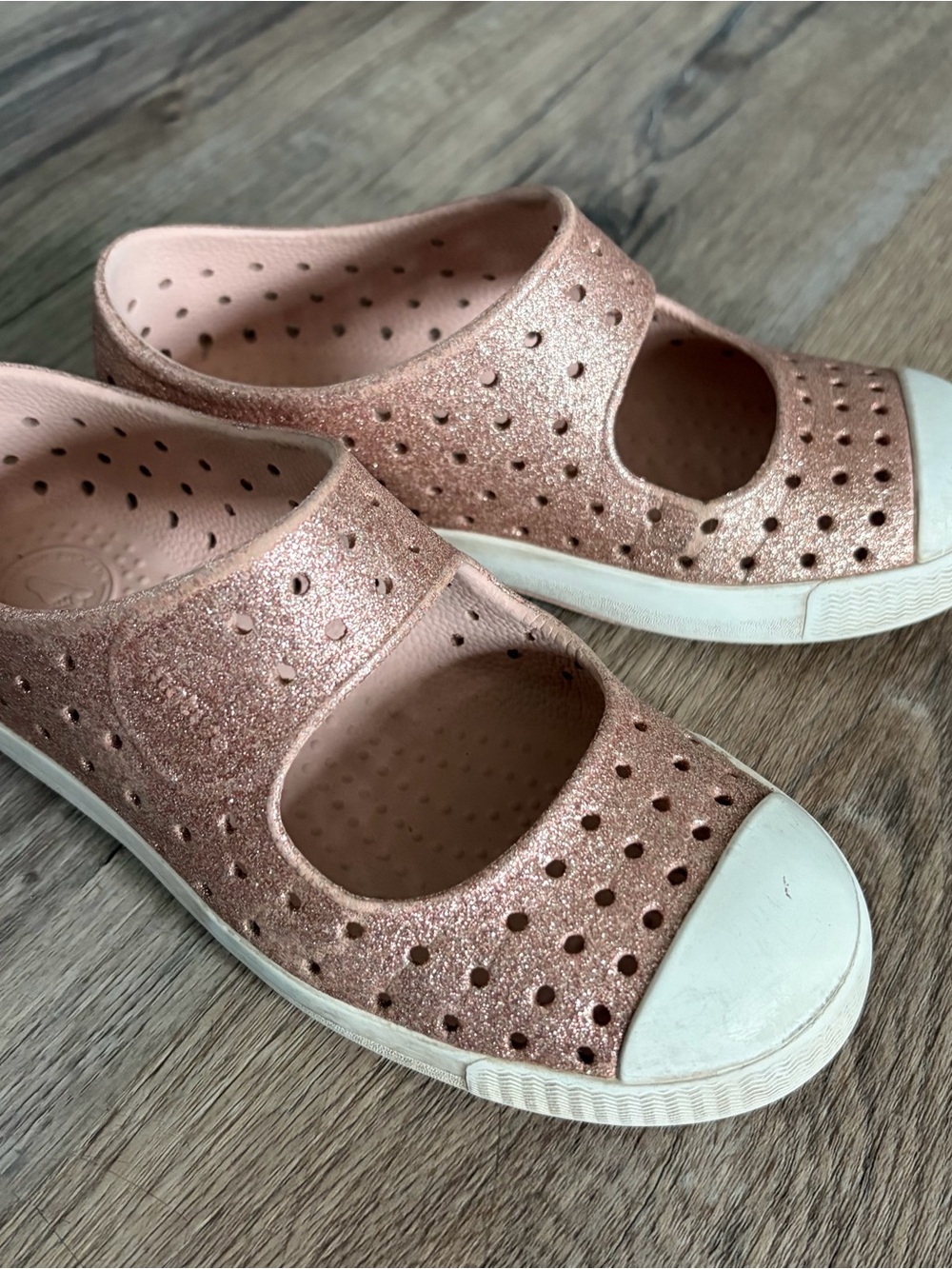 Native Glitter Mary Jane Sneakers - Rose Gold